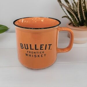 Bulleit Frontier Whiskey Orange Campfire Mug Ceramic Barware Cup Logo Bourbon